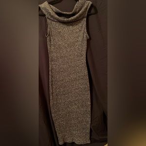 Black, Gray, White versatile body-con dress. Can be worn off the shoulders.